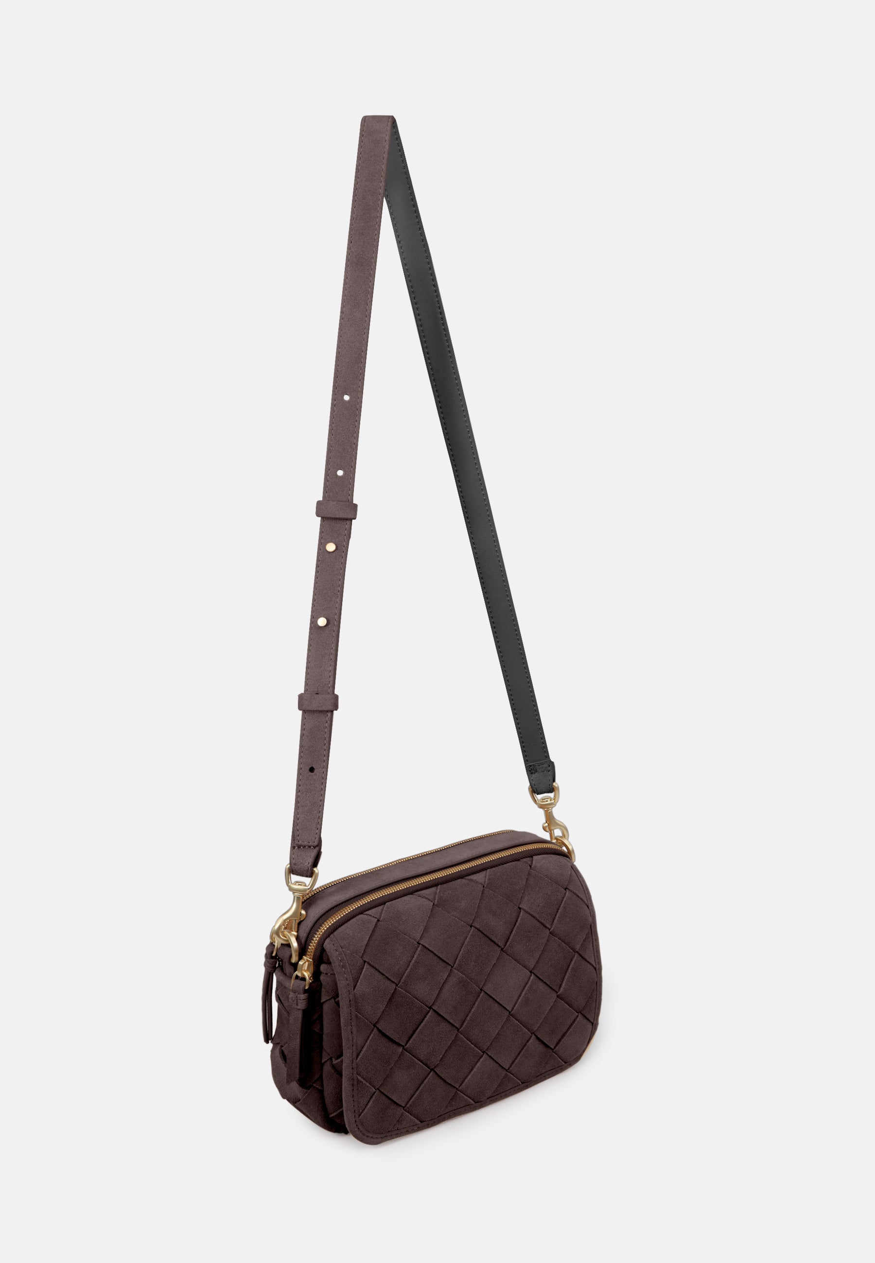 LES VISIONNAIRES- Bags- EMILY WEAVE- mushroom / capuccino beige / OS-chocolate brown / black / OS-golden brown / caramel / OS-sea kelp / black / OS