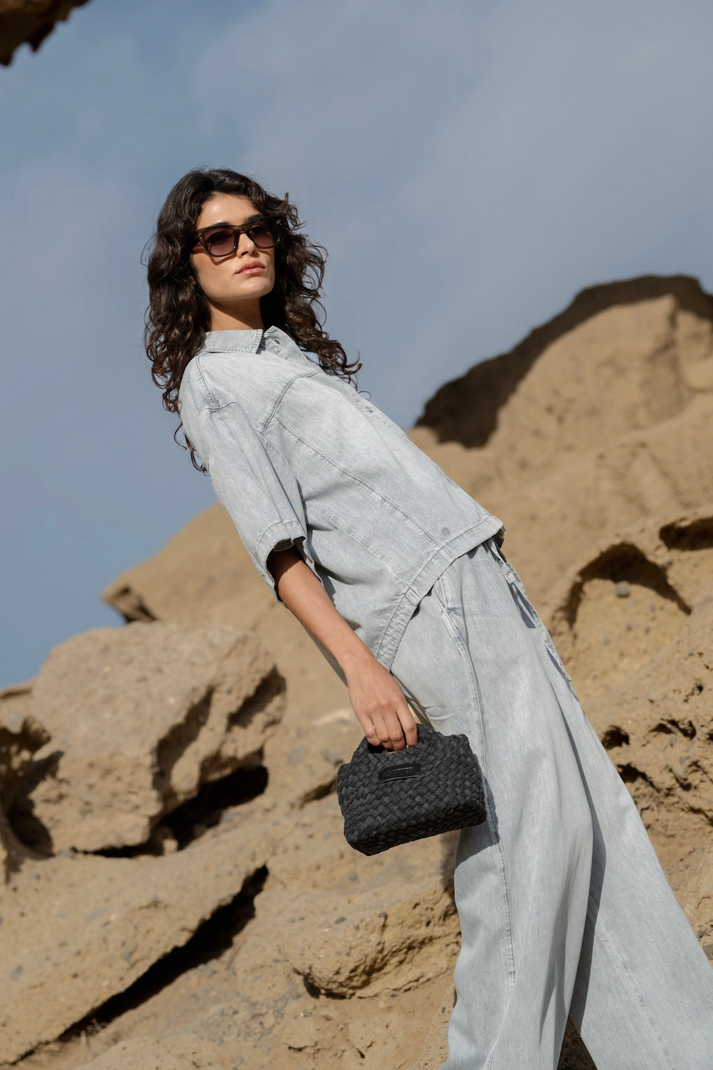 LES VISIONNAIRES- Bags- OLIV DENIM- paper black / OS-paper blue / OS