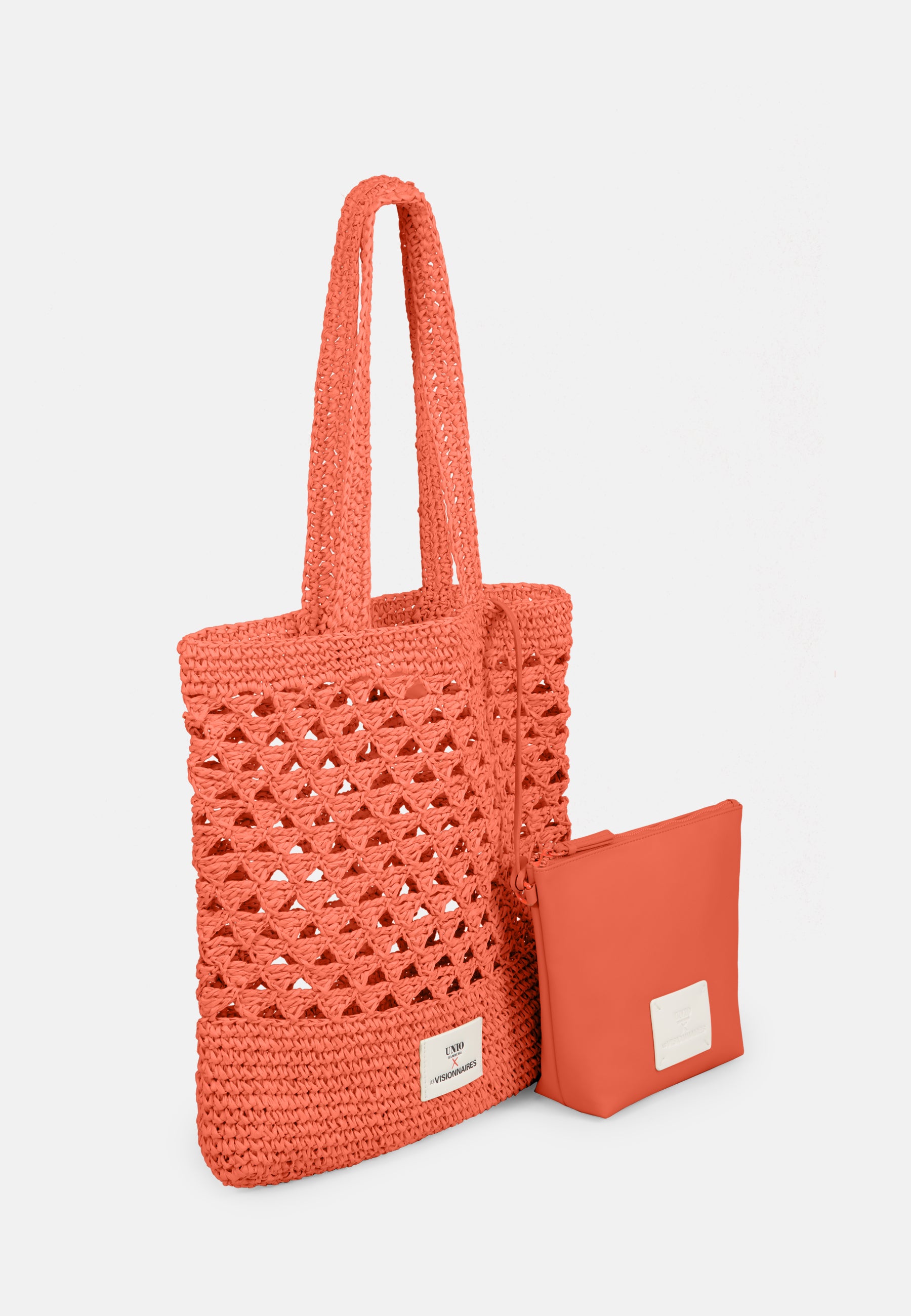 LES VISIONNAIRES- Bags- SHOPPER RAFFIA UNIO- strong orange / OS-black / OS-nature / OS-deep forest / OS-amethyst / OS-barbie / OS