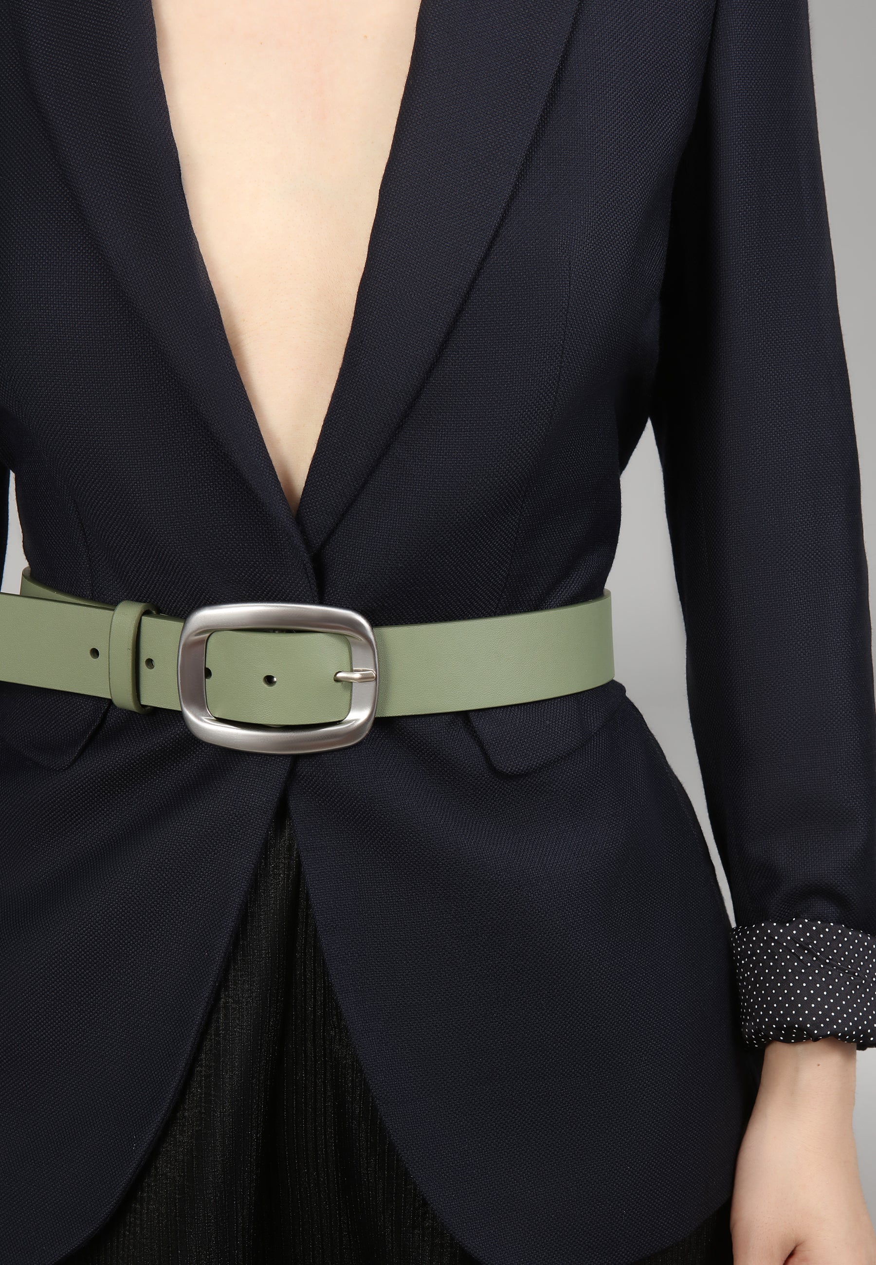 LES VISIONNAIRES- Belts- MARLENE SMOOTH- black / 85-matcha / 85-black / 90-matcha / 90-black / 95-matcha / 95-black / 100-matcha / 100-black / 75-matcha / 75