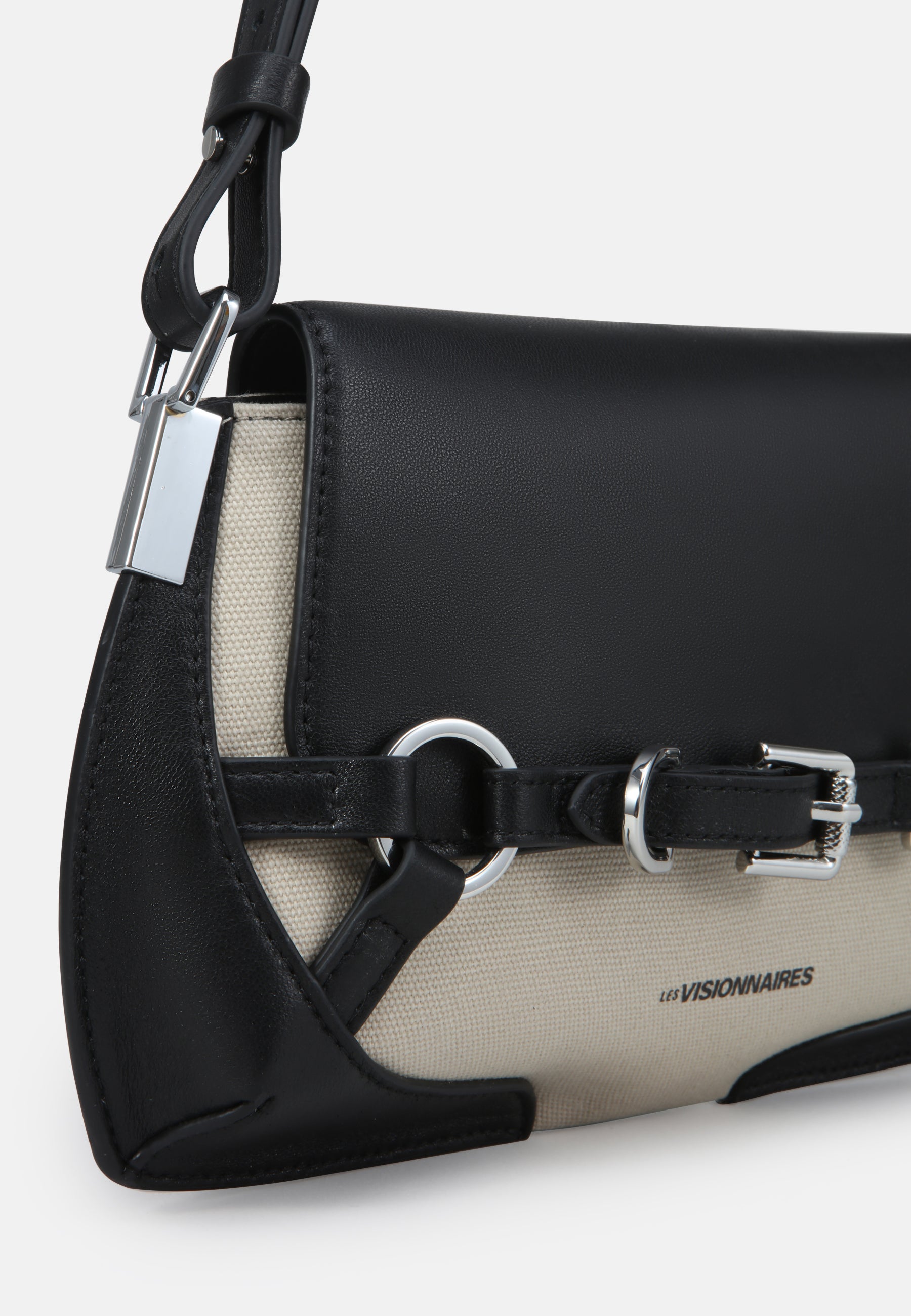 LES VISIONNAIRES- Handtaschen>Damen>Ledertaschen>Canvas Taschen>Schultertaschen- CARO CANVAS- off white / black / OS
