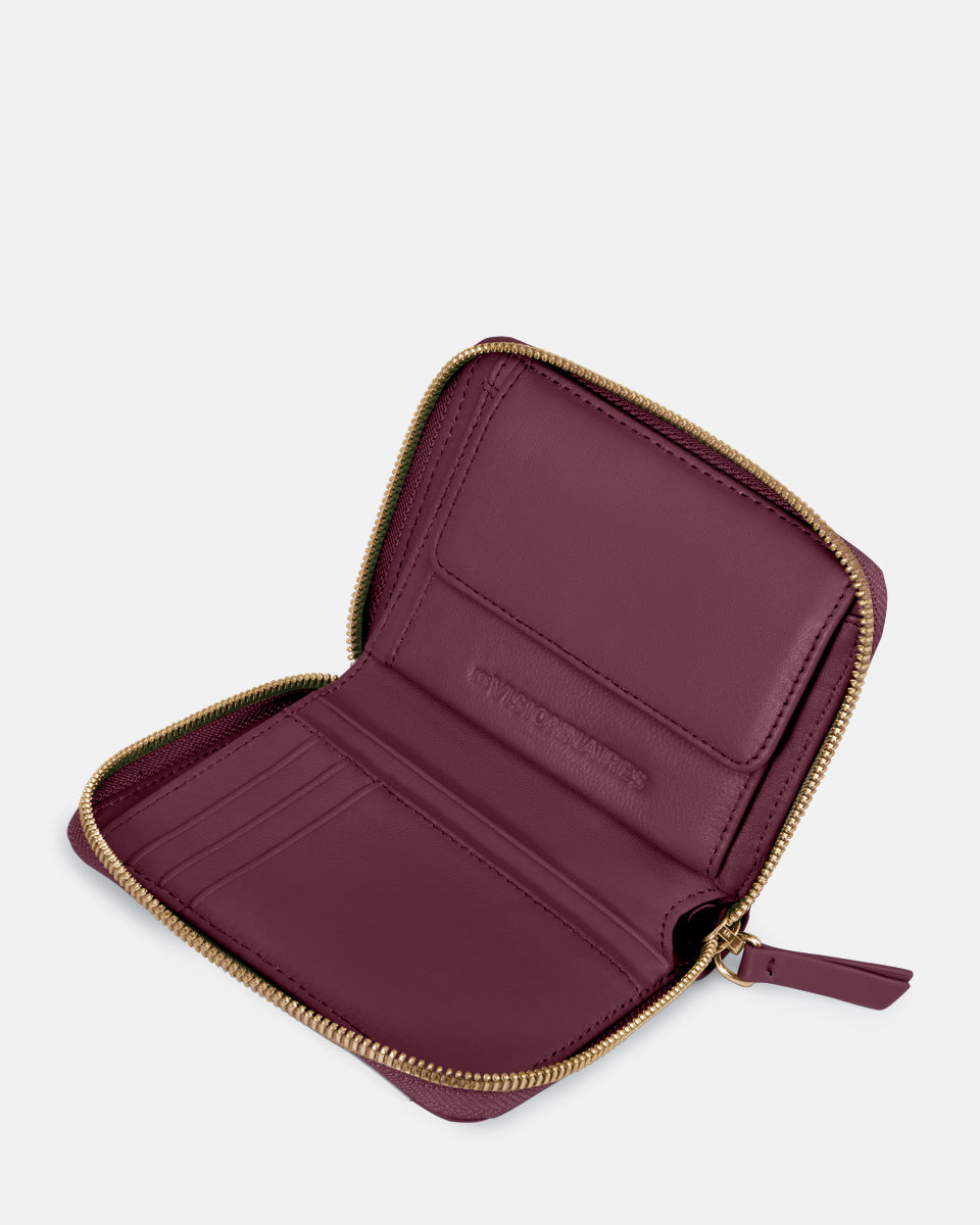 LES VISIONNAIRES- Wallets- ELINA 25 SILKY- black / OS-off white / OS-caramel / OS-cappuccino beige / OS-matcha tea / OS-dusk blue / OS-cranberry / OS