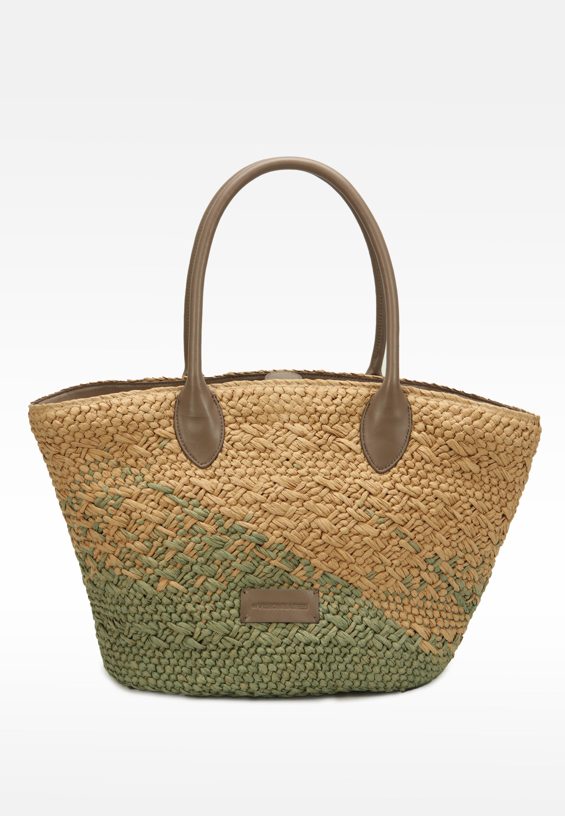 LES VISIONNAIRES- Bags- LIZ RAFFIA- nature print / taupe brown / OS-yellow print / taupe brown / OS-nature / taupe brown / OS-grey / OS-green / OS-blue / OS-lilac / OS
