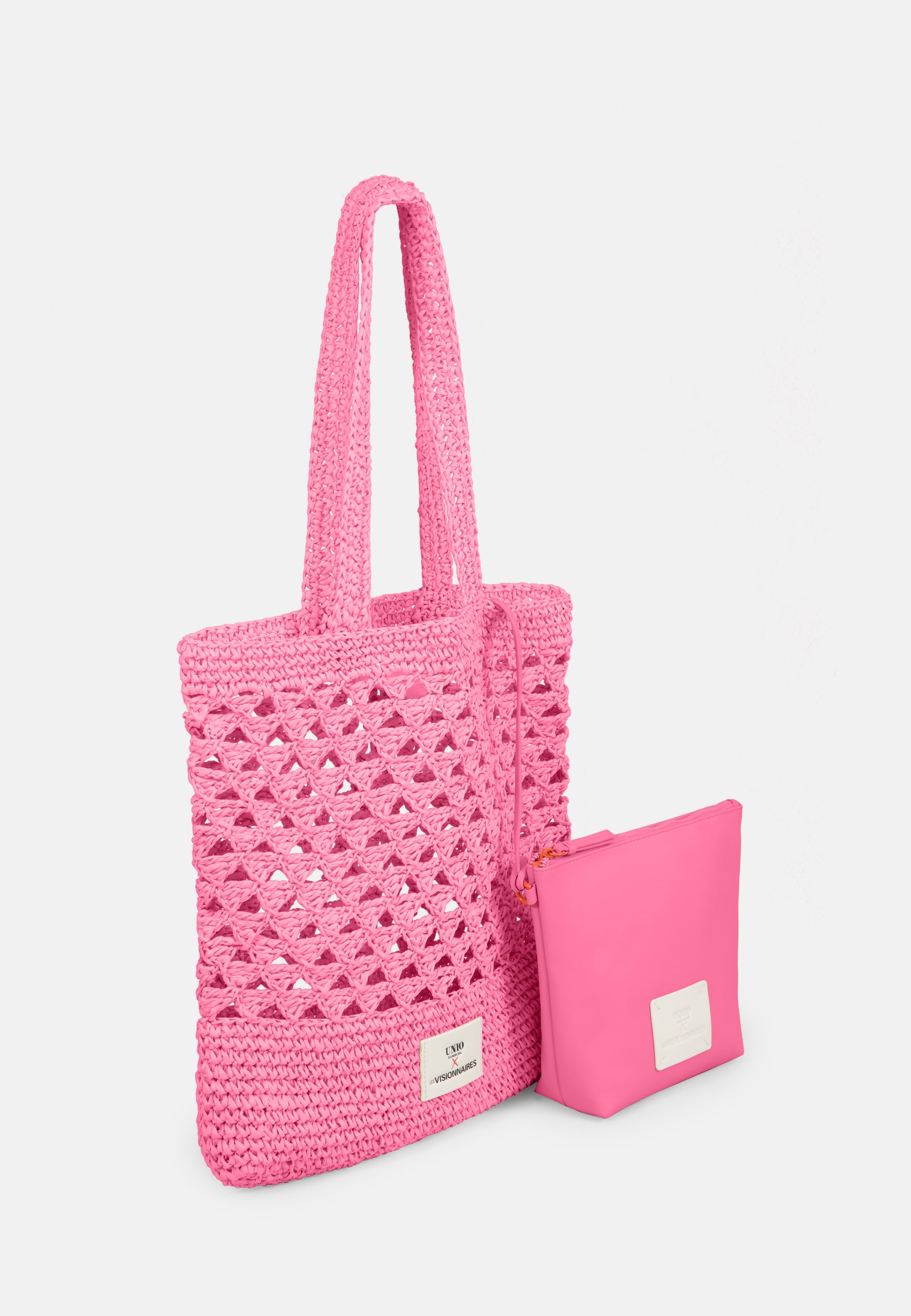 LES VISIONNAIRES- Bags- SHOPPER RAFFIA UNIO- strong orange / OS-black / OS-nature / OS-deep forest / OS-amethyst / OS-barbie / OS