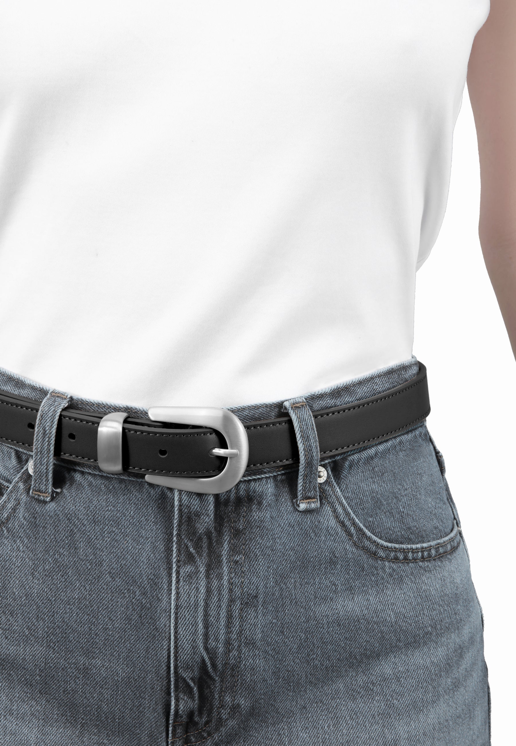 LES VISIONNAIRES- Belts- ISLA SMOOTH- black / 75-black / 80-black / 85-black / 90-black / 95-black / 100-off white / 75-off white / 80-off white / 85-off white / 90