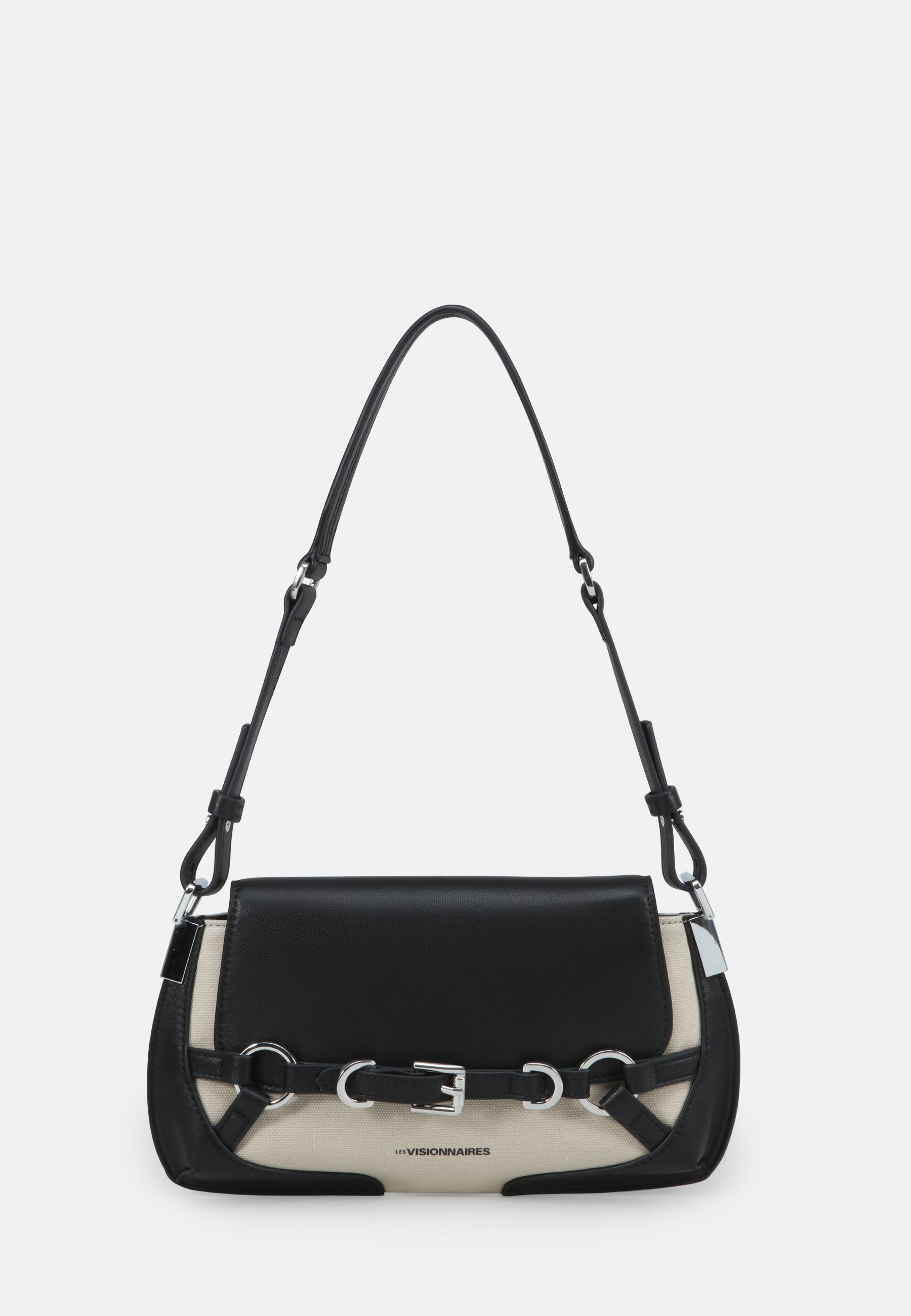 LES VISIONNAIRES- Handtaschen>Damen>Ledertaschen>Canvas Taschen>Schultertaschen- CARO CANVAS- off white / black / OS
