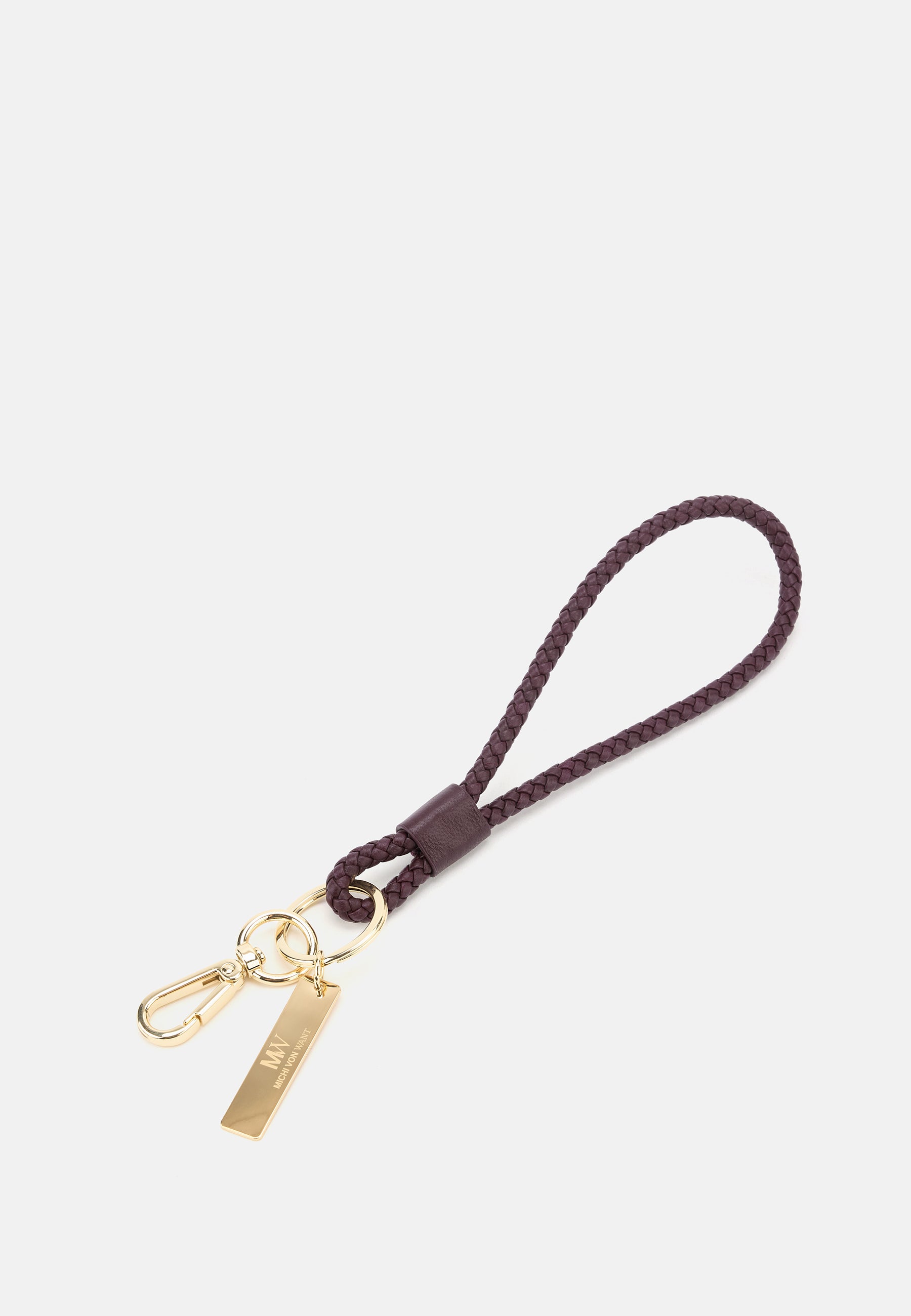 LES VISIONNAIRES- Keyrings- MICHI VON WANT KAYA SILKY WEAVE- aubergine / OS